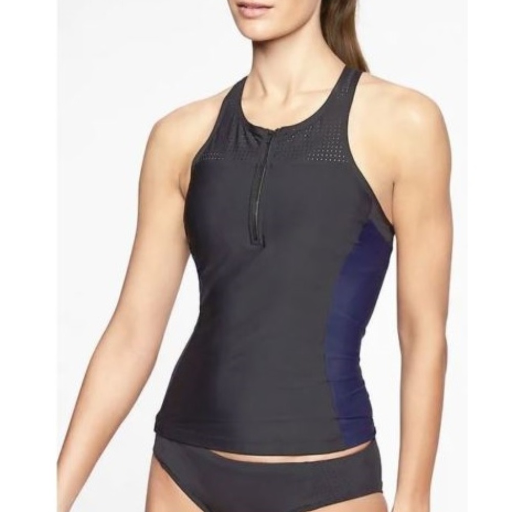 Athleta Bonaire Zip Front Tankini Sz S v451